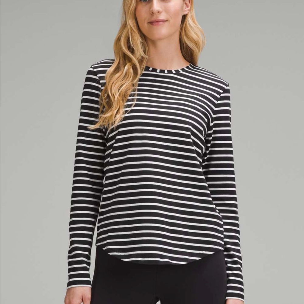 Lulu Love Long Sleeve in Yachtie Stripe Black and White
